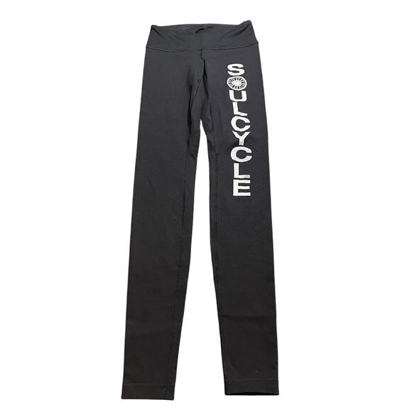 Soulcycle x Lululemon Full Length Black Leggings Perforated Womens Size 2 - Picture 1 of 10
